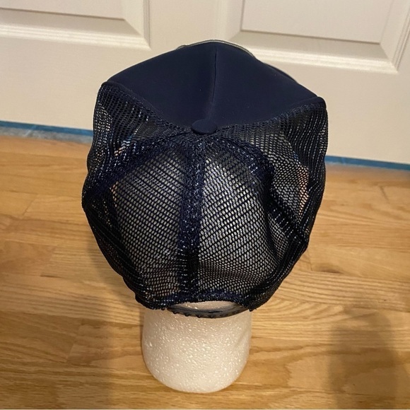 Vintage Atlanta Patch Snap Back Hat Mesh Trucker Georgia City Navy Blue - Picture 5 of 11